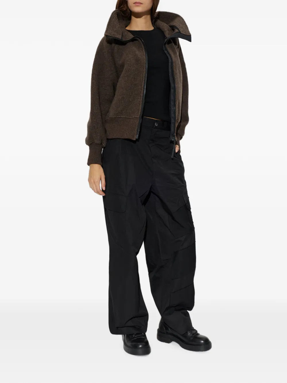 Brown jacket, full body view
