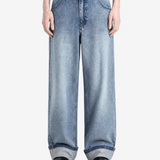 Blue pants, full body view