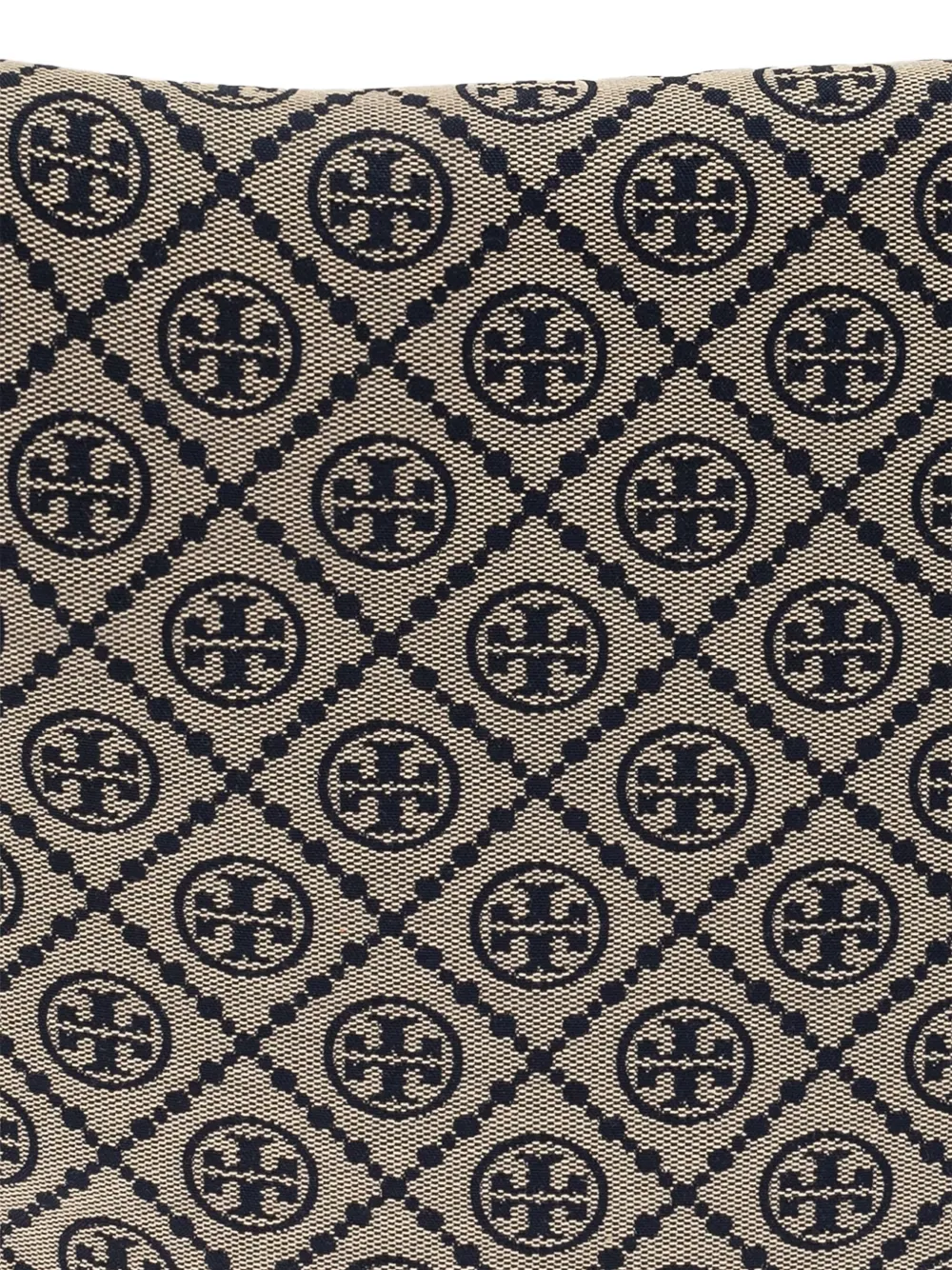 Close up of the navy bag, showing texture of the cotton fabric