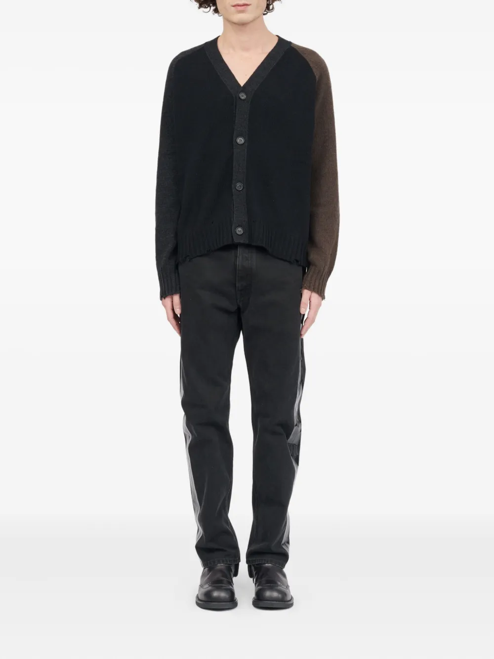 Black cardigan, full body view