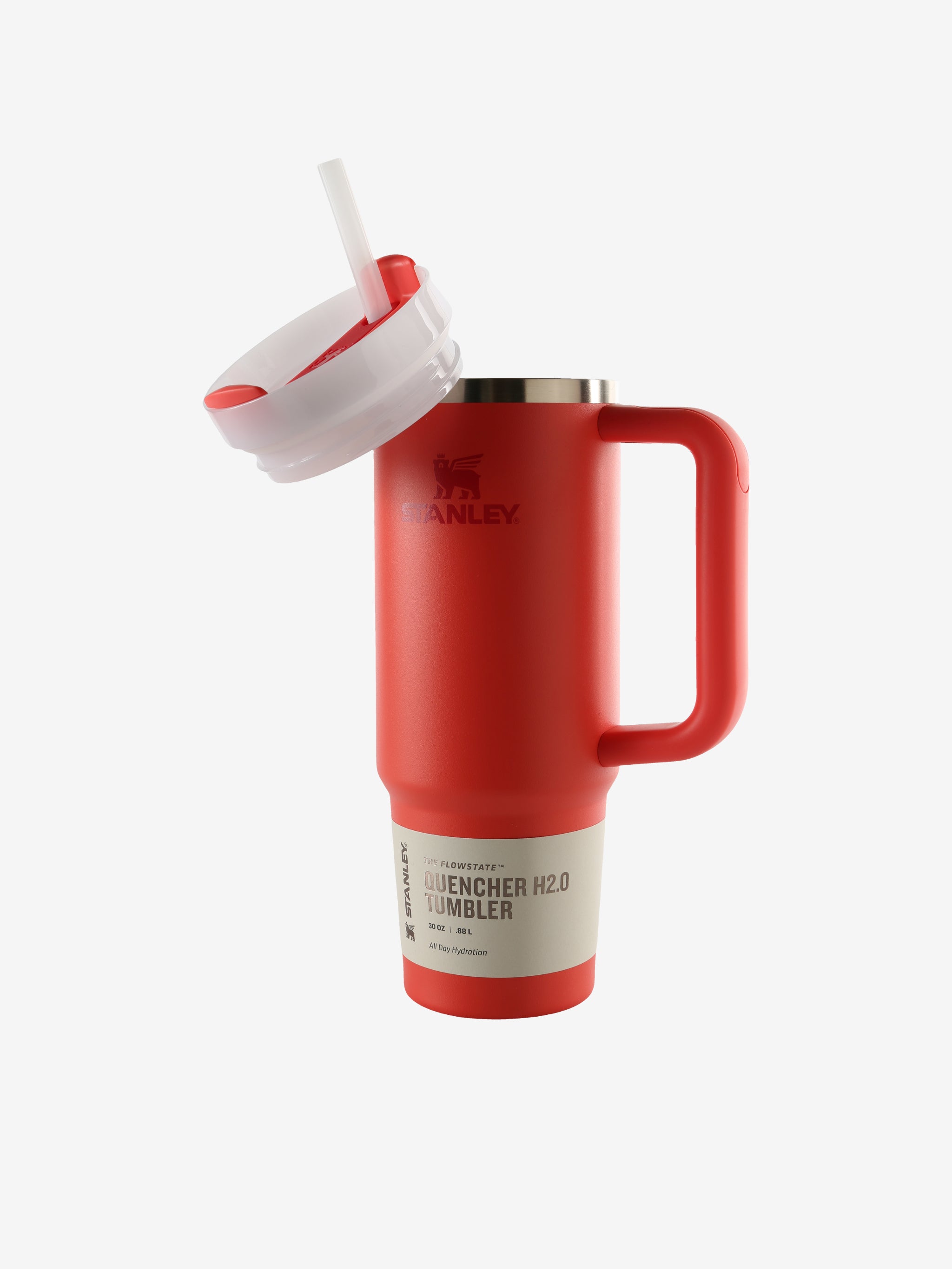 Red tumbler, front view