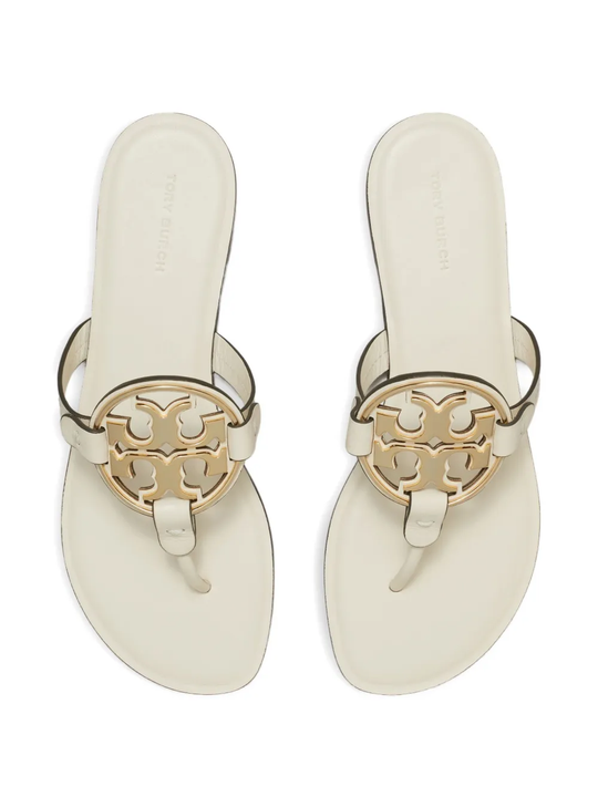 White sandals, top view