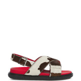 Brown sandals, front view