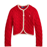 Red knitwear, front view