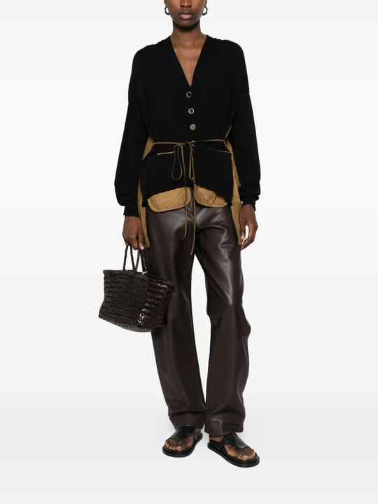 Black knitwear, full body view