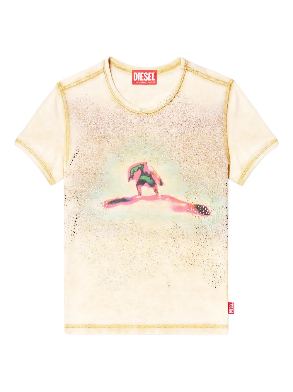 yellow top, front view