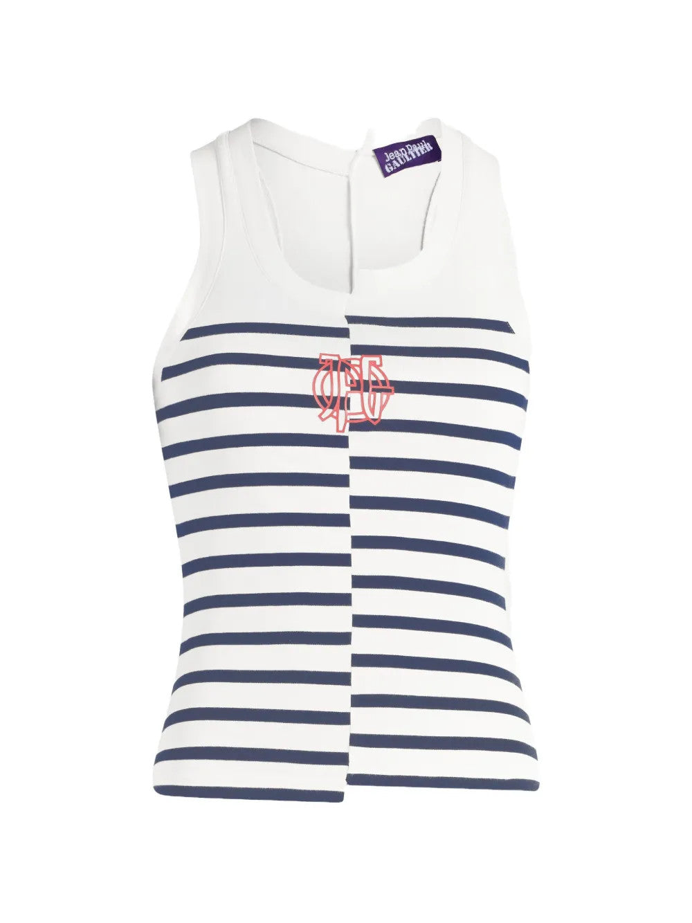 Navy top, front view