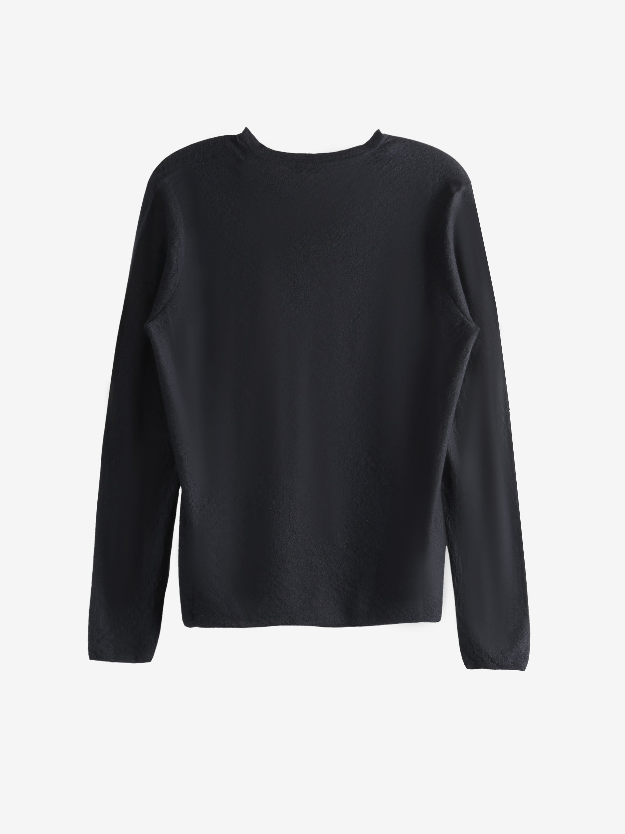 Black top, back view showing relaxed fit