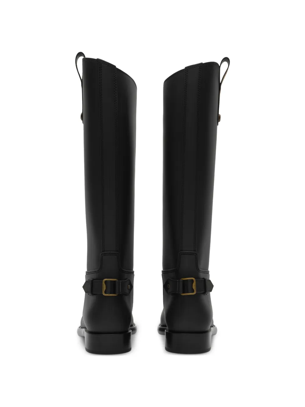 Black boots, back view