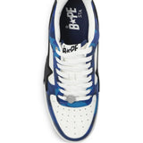 Blue sneakers, top view