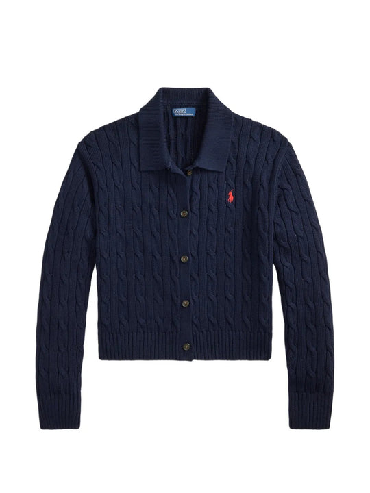 Navy knitwear, front view