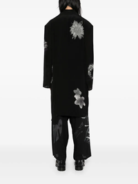 YOHJI YAMAMOTO POUR HOMME - Men White Flower Print Slit Jacket