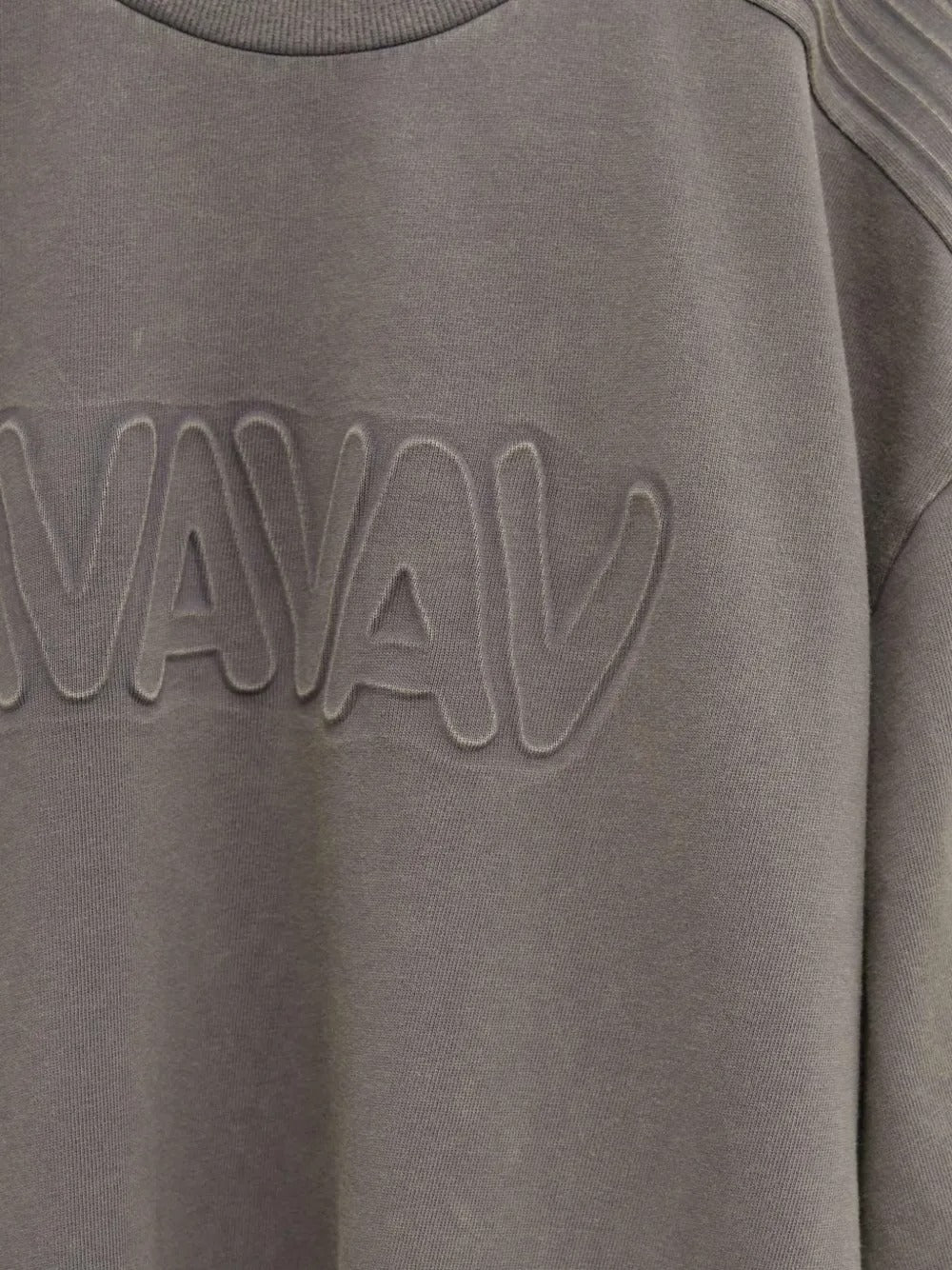 Close up of Grey t-shirt, showing texture of the 100% cotton fabric