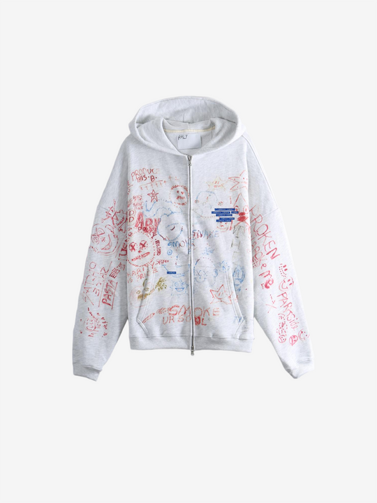 Grey hoodie, front view