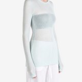 AURALEE - Women Wool Silk Soft Rib Long Sleeve Tee