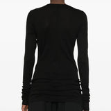 Black t-shirt, full body view