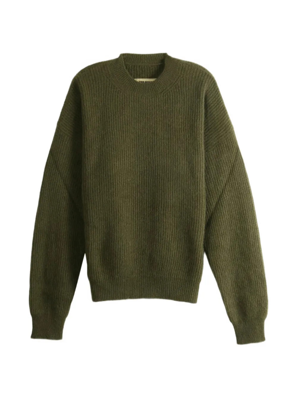 Green knitwear, front view