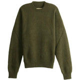 Green knitwear, front view