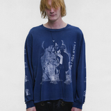 Navy t-shirt, full body view