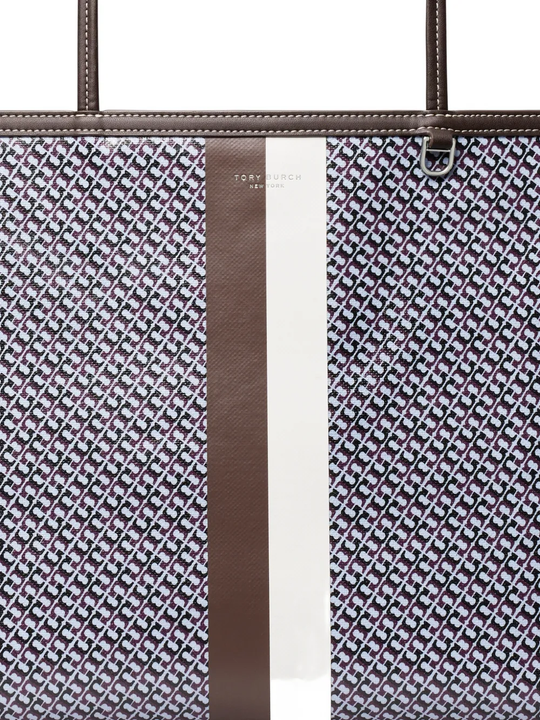 Close up of blue bag, showing texture of the cotton fabric