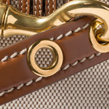 Close up of Tan bag, showing detail