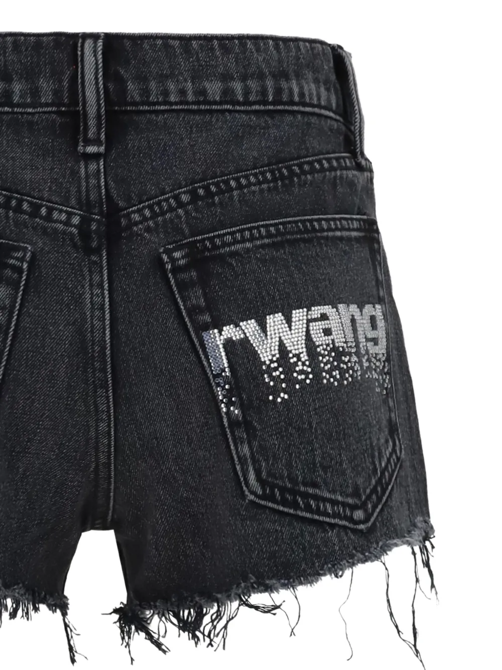 Close up of Black shorts, showing texture of the 100% cotton fabric