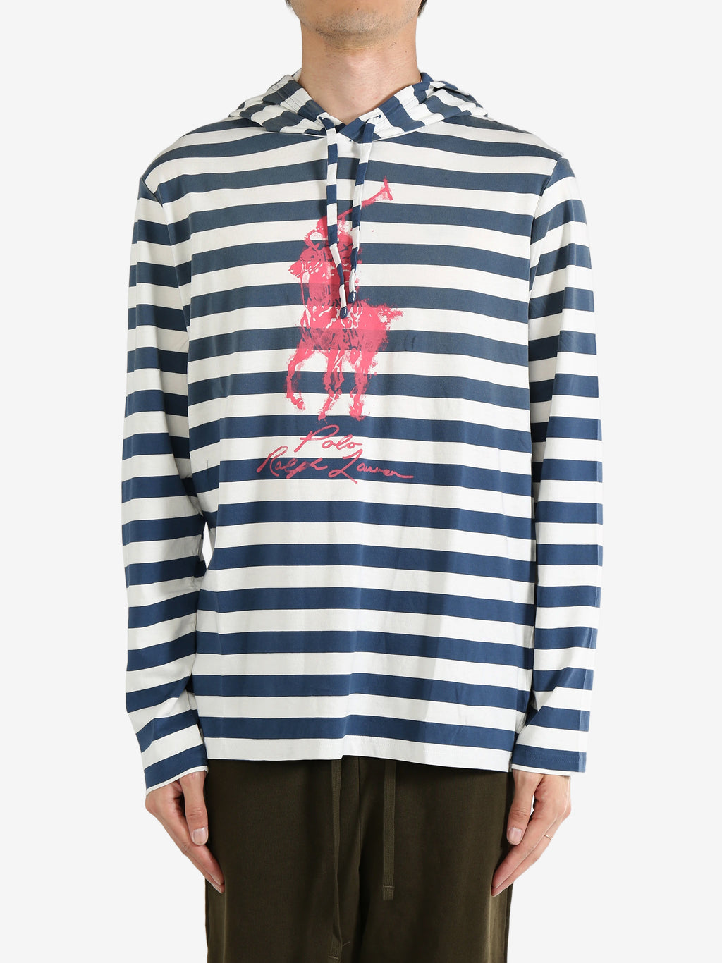 POLO RALPH LAUREN - Men Striped Big Pony Hooded T-Shirt