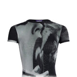 Black t-shirt, front view