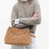 Tan bag, front view