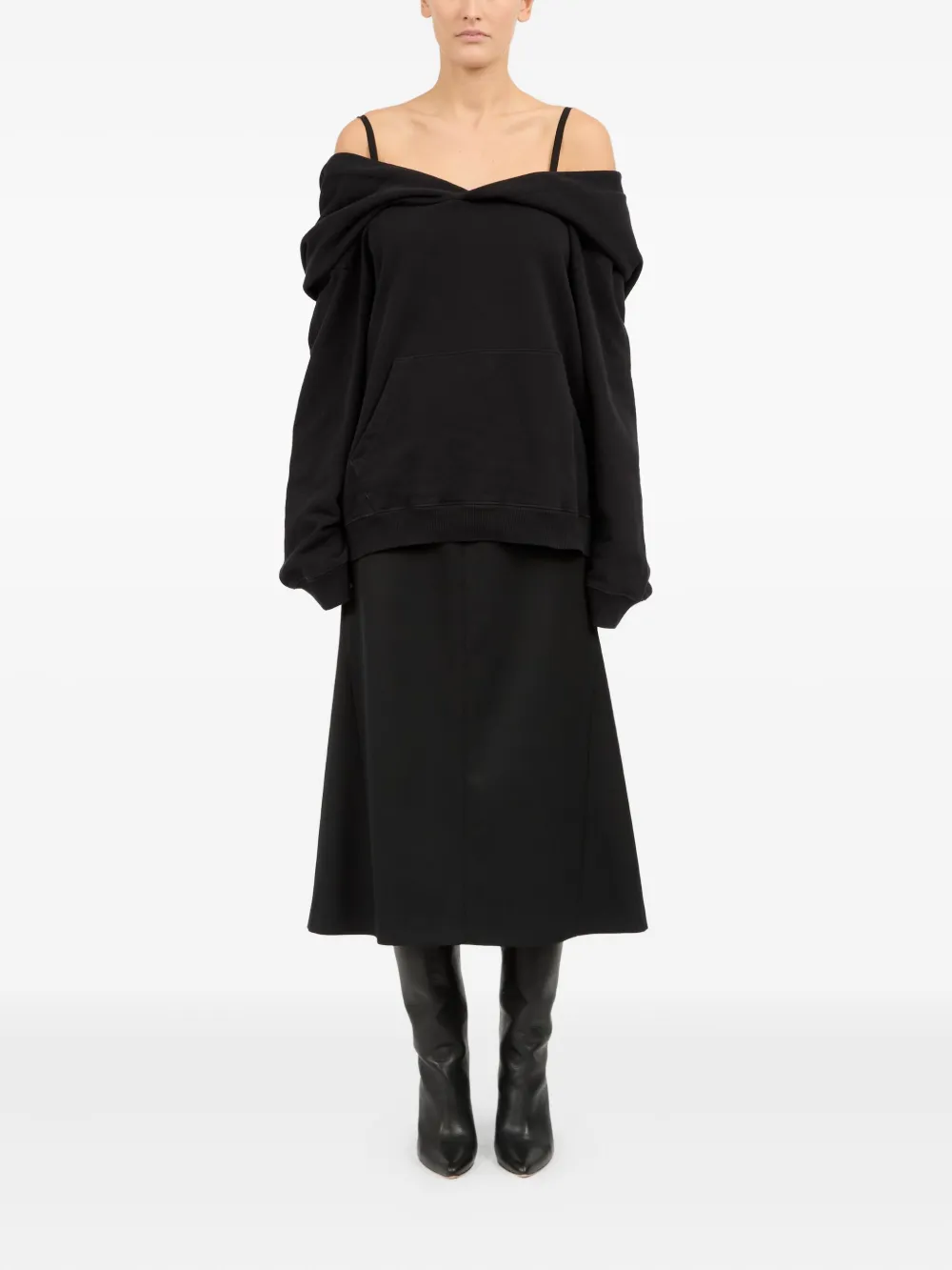 Black sweatshirt, full body view