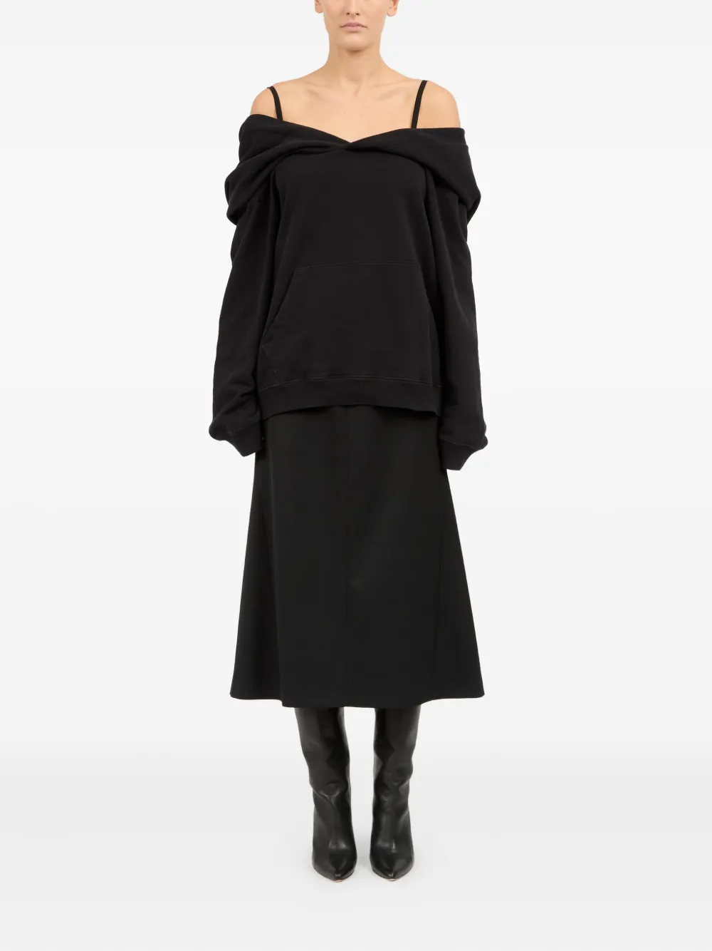 Black sweatshirt, full body view