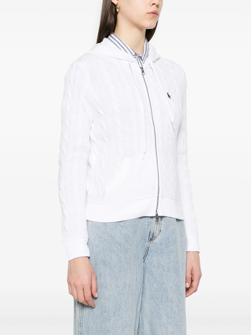 white shirt worn by a person, showing the shirt's fit
