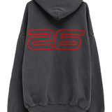 Gray hoodie,back view