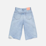 Blue shorts, front view
