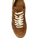 Brown sneakers, top view