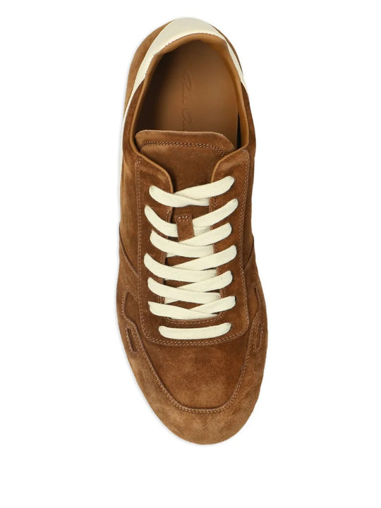 Brown sneakers, top view