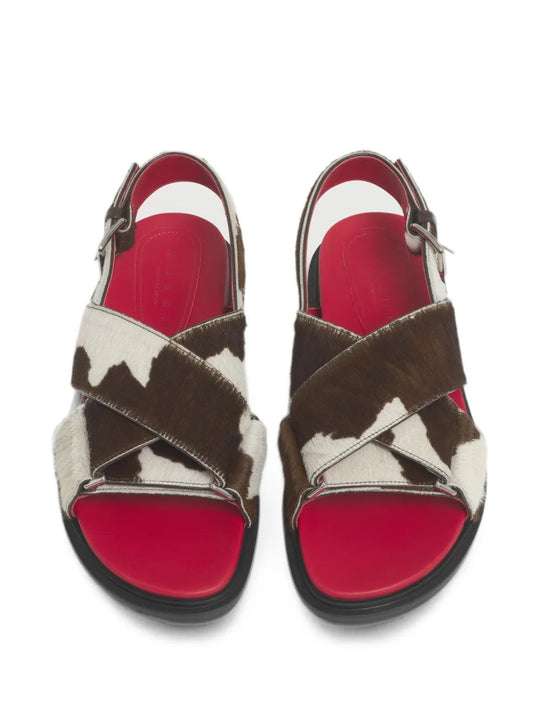 Brown sandals, front view