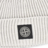 Close up of Tan hat, showing texture of the 100% virgin wool made fabric