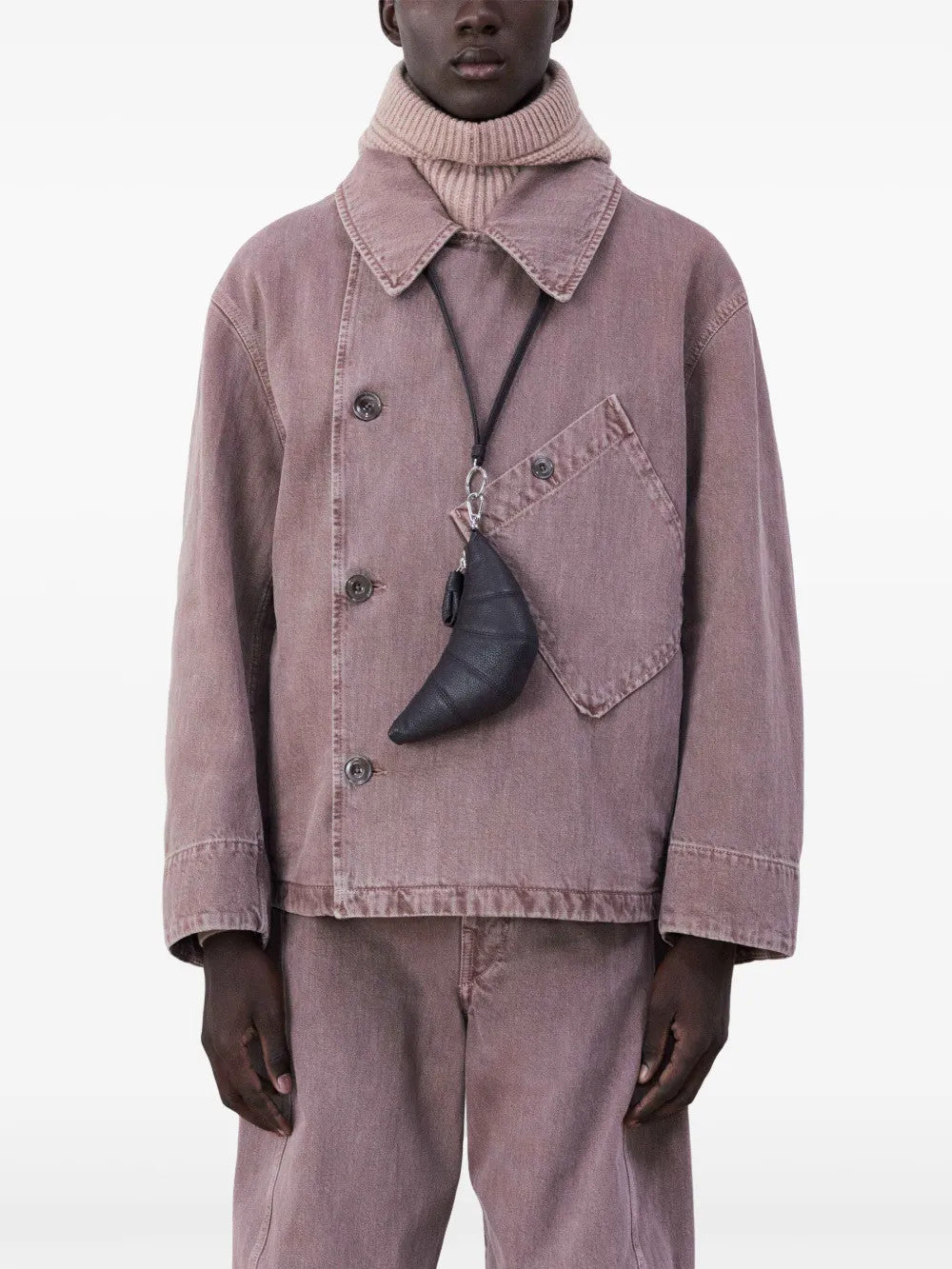 Brown accessories, full body view