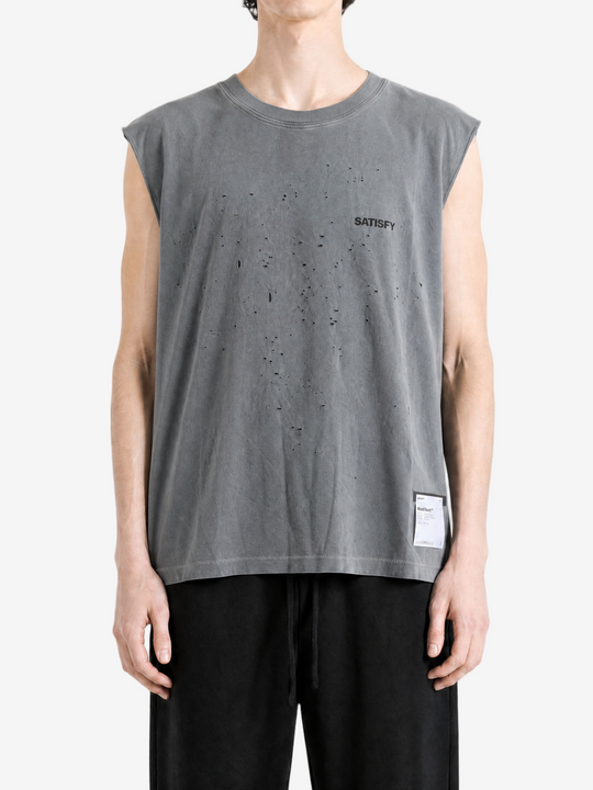 Grey t-shirt worn by a person, showing the t-shirt fit