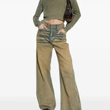 Green knitwear, full body view