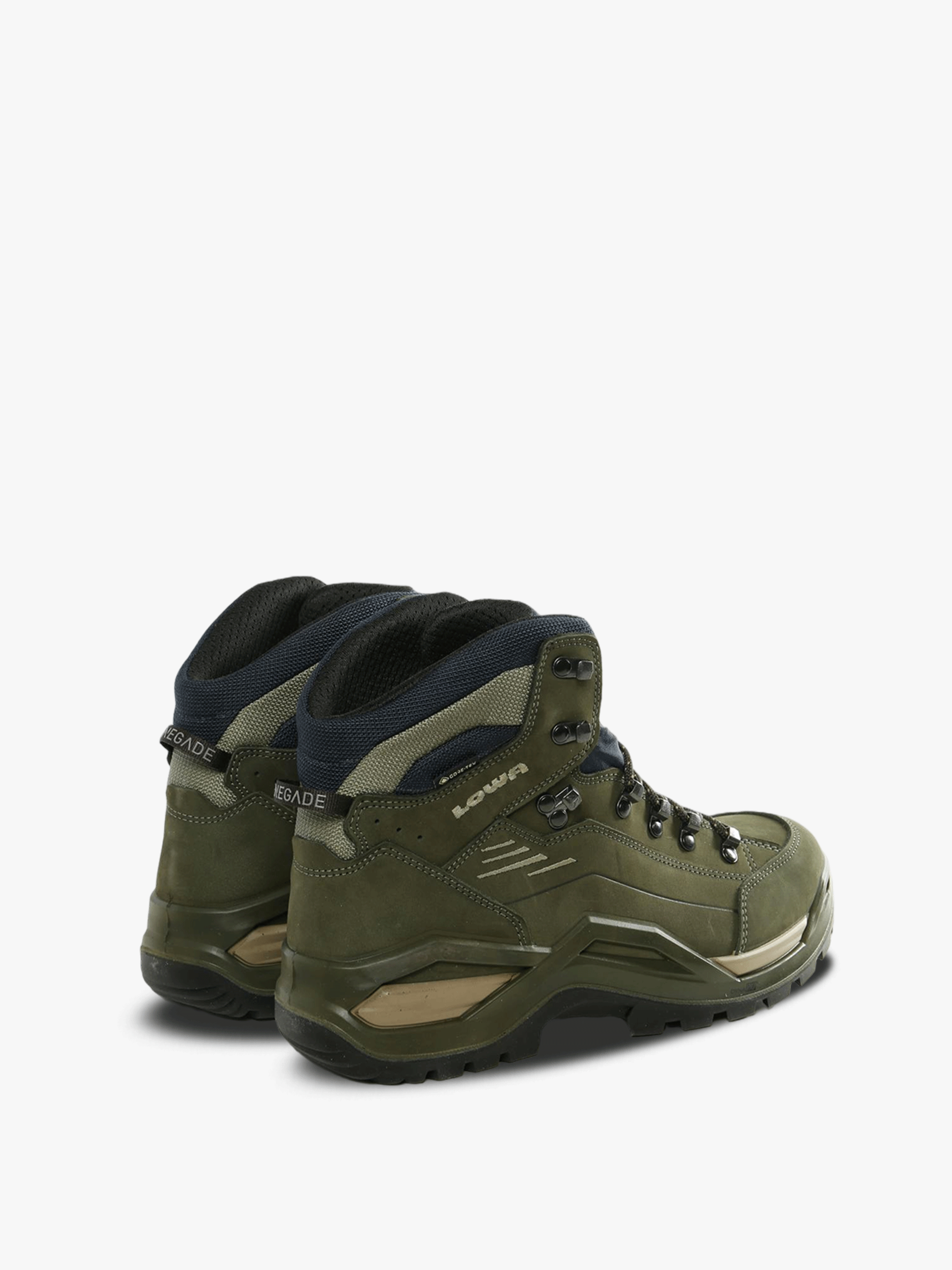 Green sneakers, back view