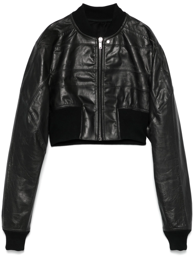 RICK OWENS - Women Cropped Leather Girdered Bomber