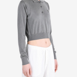 Grey t-shirt worn by a person, showing the t-shirt fit