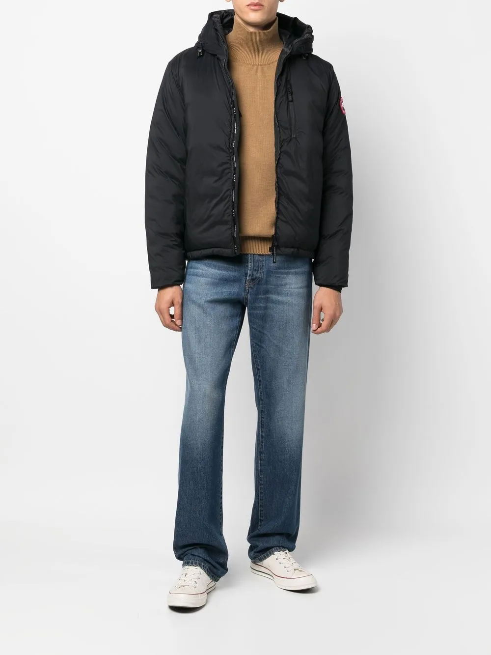 Black hoodie, full body view