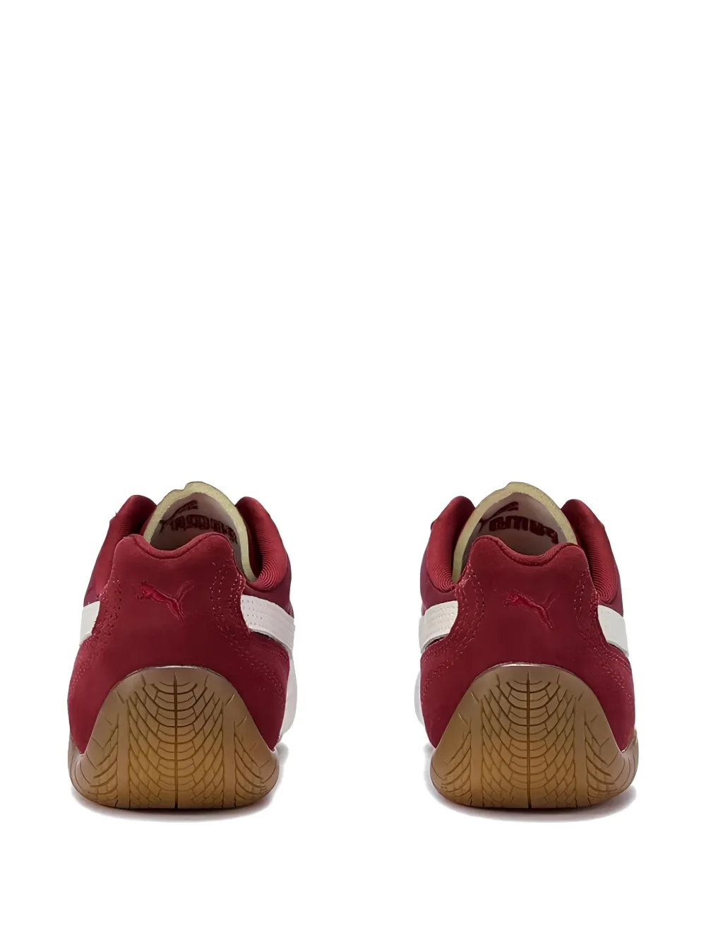 Red shoes, back view