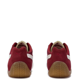 Red shoes, back view