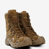 Tan boots, side view