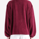 Burgundy jacket, full body view