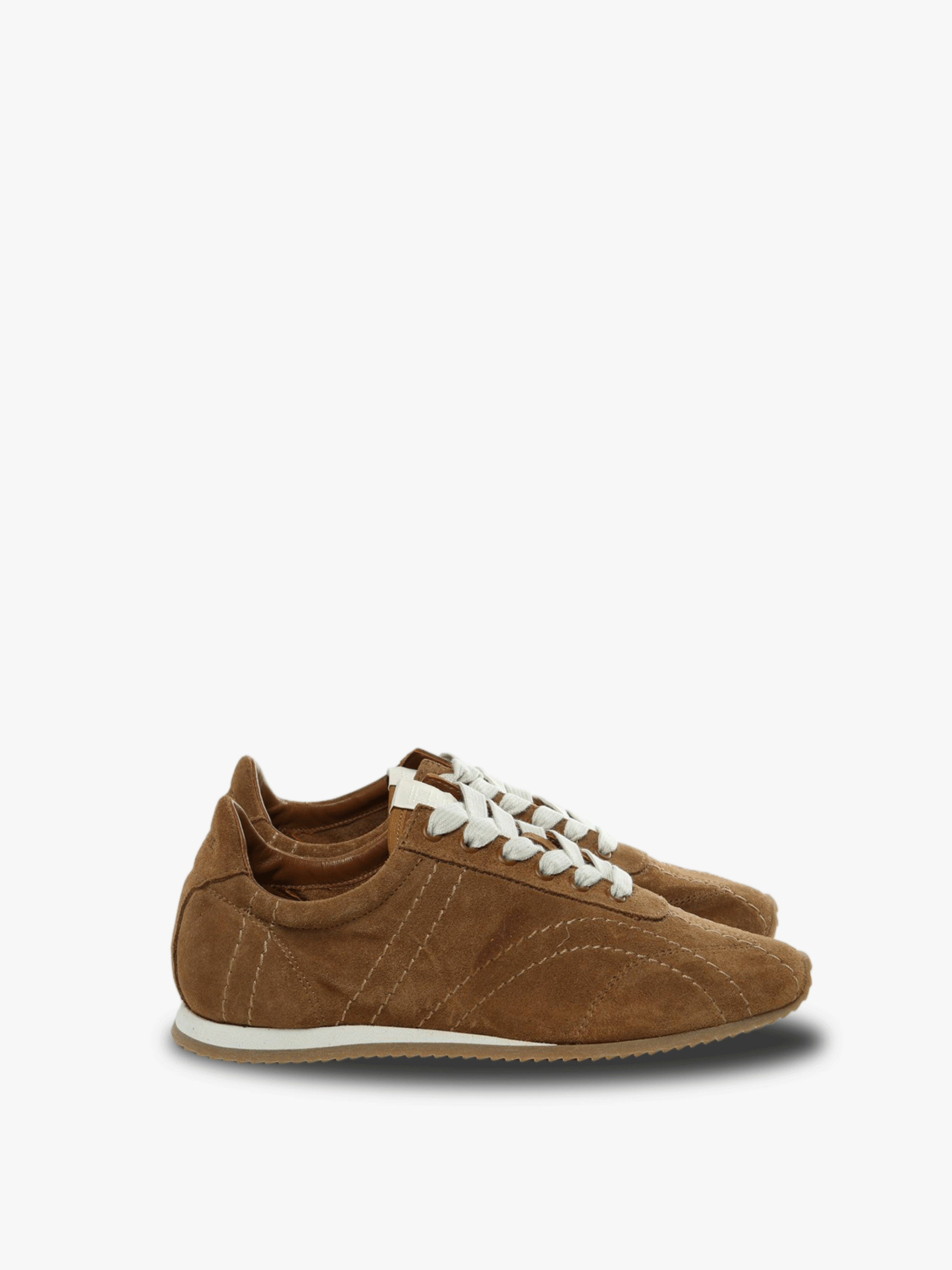 Brown sneakers, front view